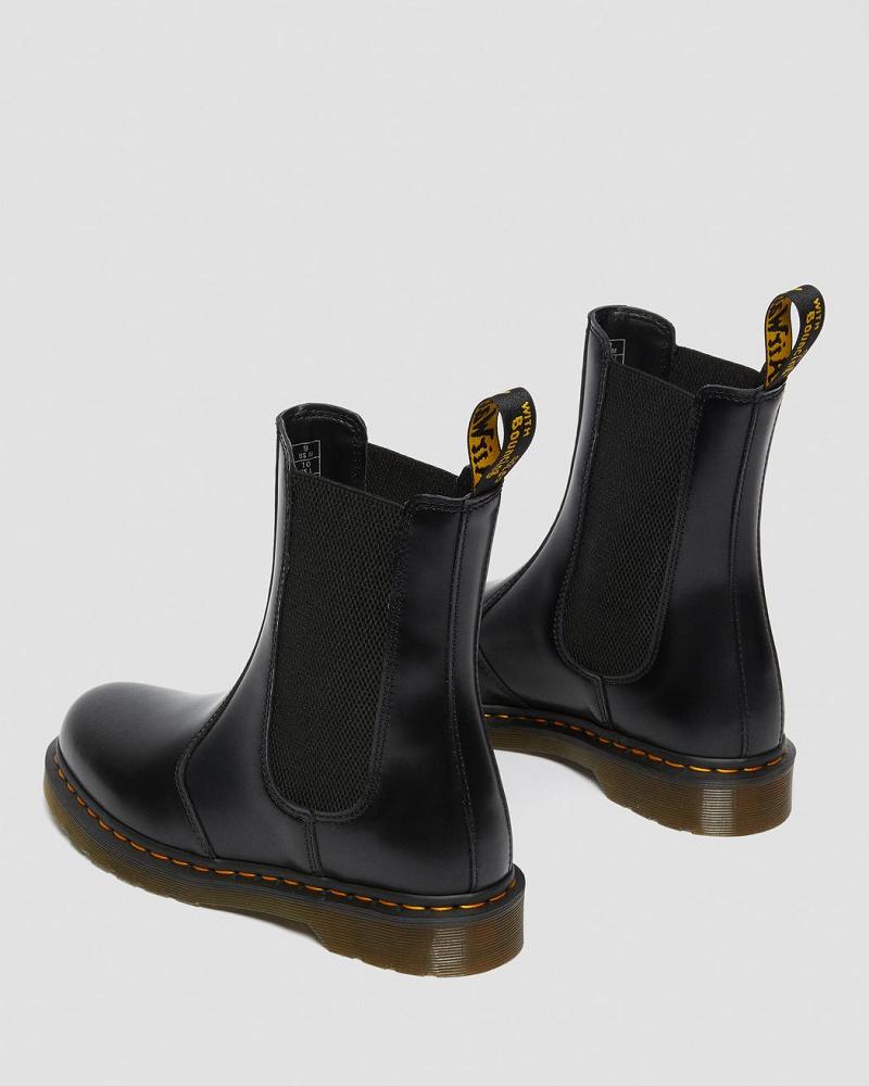 Black Men's Dr Martens 2976 Hi Smooth Leather Ankle Boots | CA 421ILH